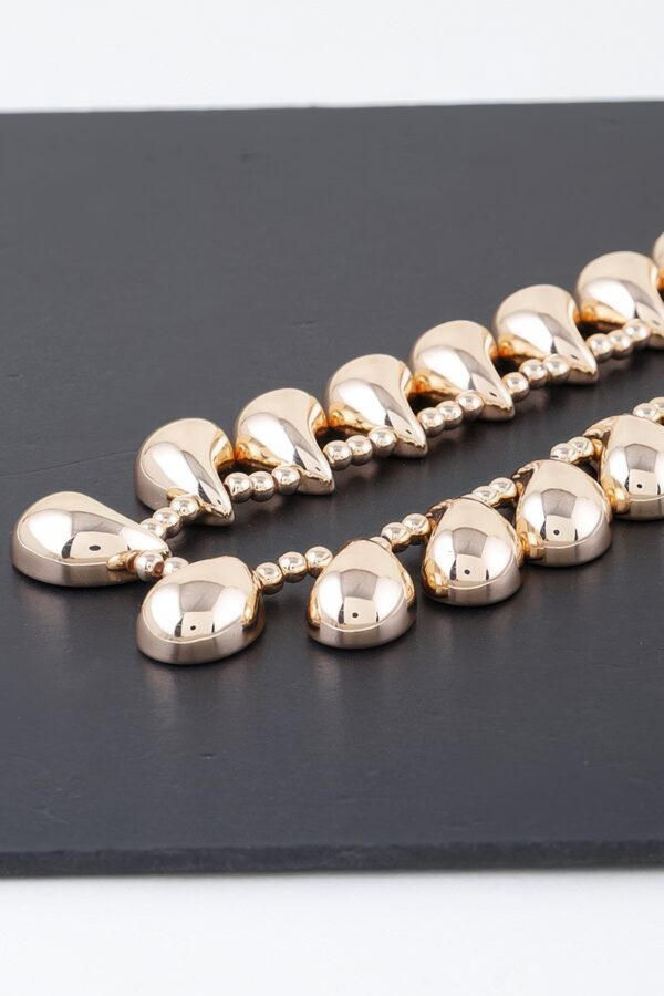 Double Link Chain Choker – Layered Metal Necklace, Gold