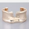 Abstract Wave Metal Cuff Bracelet – Gold