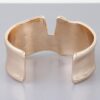 Abstract Wave Metal Cuff Bracelet – Gold