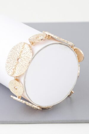 Multi Disc Hammered Bracelet – Gold or Silver