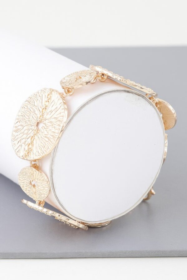 Multi Disc Hammered Bracelet – Gold or Silver