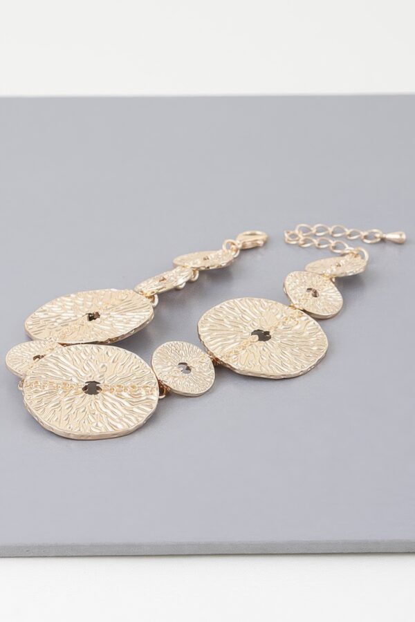 Multi Disc Hammered Bracelet – Gold or Silver