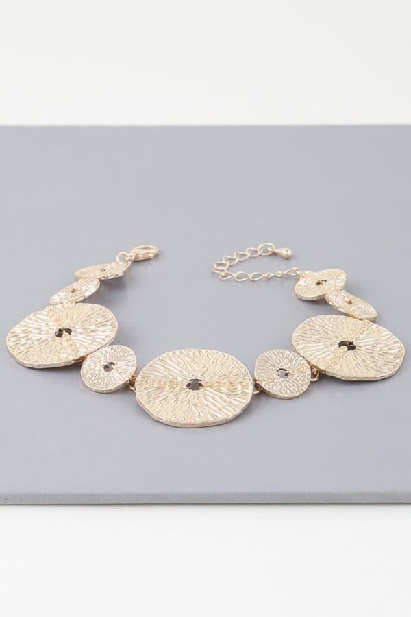 Multi Disc Hammered Bracelet – Gold or Silver