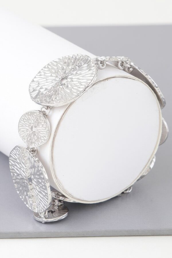 Multi Disc Hammered Bracelet – Gold or Silver