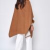 Faux Fur Collar Kimono – Plush Collar Wrap in Camel or Gray