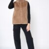 Solid Faux Fur Vest – Plush Relaxed-Fit in Beige or Taupe