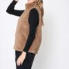Solid Faux Fur Vest – Plush Relaxed-Fit in Beige or Taupe