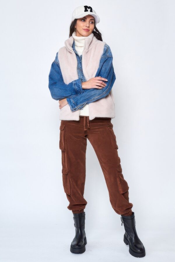 Solid Faux Fur Vest – Plush Relaxed-Fit in Beige or Taupe