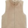 Solid Faux Fur Vest – Plush Relaxed-Fit in Beige or Taupe