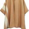 Side Border Ruana – Draped Layering Wrap in Camel or Ivory