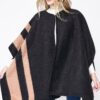Side Border Ruana – Draped Layering Wrap in Camel or Ivory