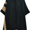 Side Border Ruana – Draped Layering Wrap in Camel or Ivory