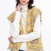Plaid Tweed Vest with Frayed Raw Edges