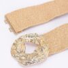Textured Elastic Faux Straw Belt with Metal Buckle