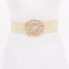 Textured Elastic Faux Straw Belt with Metal Buckle