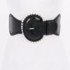 Pearl-Accent Metallic PU Wide Elastic Belt