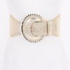 Pearl-Accent Metallic PU Wide Elastic Belt