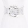 Pearl-Accent Metallic PU Wide Elastic Belt