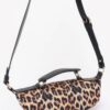 Faux Leather Leopard Crossbody Bag – Mixed Metal Accents
