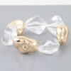 Abstract Stone Beaded Bracelet with Clear Accents