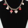 Sweet Red Charm Necklace – Gold Chain, 16″