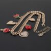 Sweet Red Charm Necklace – Gold Chain, 16″