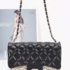 Metallic Acrylic Flap Bag with Mixed Metal Accents