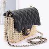 Metallic Acrylic Flap Bag with Mixed Metal Accents