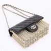 Metallic Acrylic Flap Bag with Mixed Metal Accents