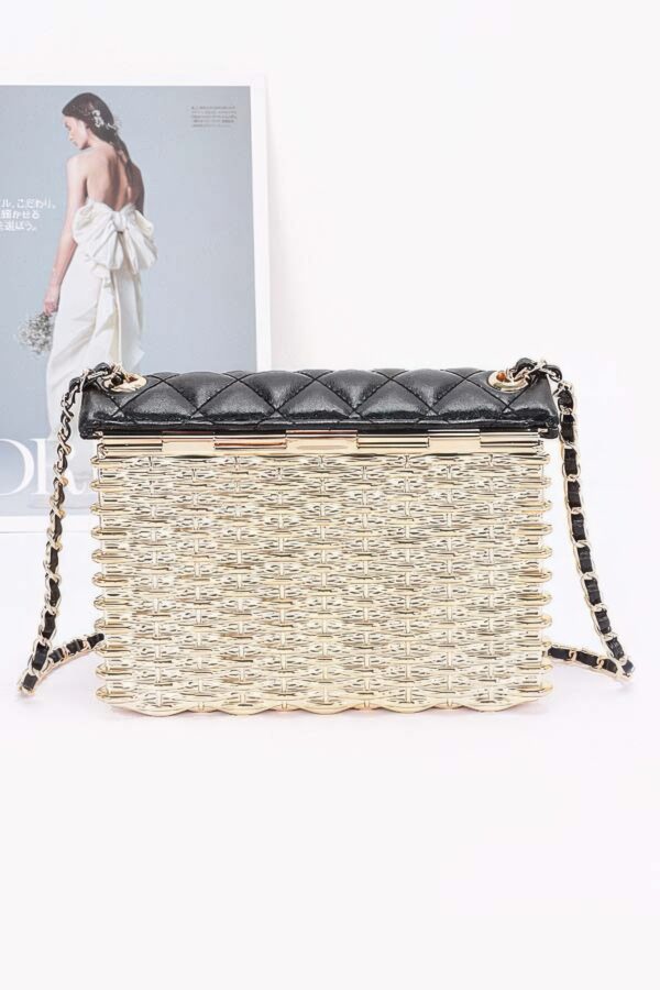 Metallic Acrylic Flap Bag with Mixed Metal Accents