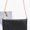Quilted Faux Leather Half-Fold Clutch – Black, Nude, White