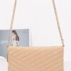 Quilted Faux Leather Half-Fold Clutch – Black, Nude, White