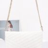 Quilted Faux Leather Half-Fold Clutch – Black, Nude, White