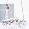 Acrylic Case Bag – Transparent Box Clutch with Metal Accents
