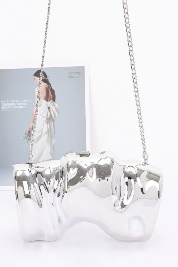 Acrylic Case Bag – Transparent Box Clutch with Metal Accents