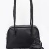 Faux Leather Sport Bag with Mixed Metal Accents