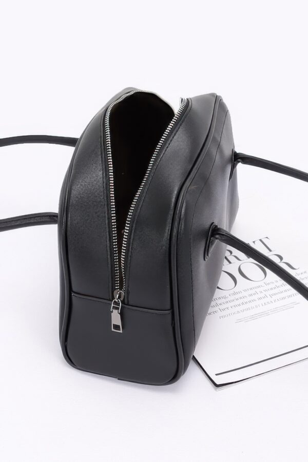 Faux Leather Sport Bag with Mixed Metal Accents