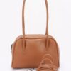 Faux Leather Sport Bag with Mixed Metal Accents