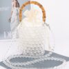 Clear PVC Tote with Bamboo Handle & Bead Detail