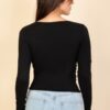 Square Neck Long Sleeve Top – Fitted Stretch