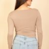 Square Neck Long Sleeve Top – Fitted Stretch