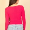 Square Neck Long Sleeve Top – Fitted Stretch