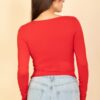Square Neck Long Sleeve Top – Fitted Stretch