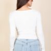 Square Neck Long Sleeve Top – Fitted Stretch