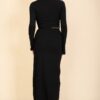 Mock Neck Bell-Sleeve Crop Top and Maxi Skirt Set