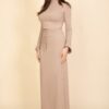 Mock Neck Bell-Sleeve Crop Top and Maxi Skirt Set