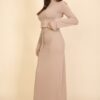 Mock Neck Bell-Sleeve Crop Top and Maxi Skirt Set
