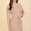 Mock Neck Bell-Sleeve Crop Top and Maxi Skirt Set