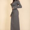 Mock Neck Bell-Sleeve Crop Top and Maxi Skirt Set