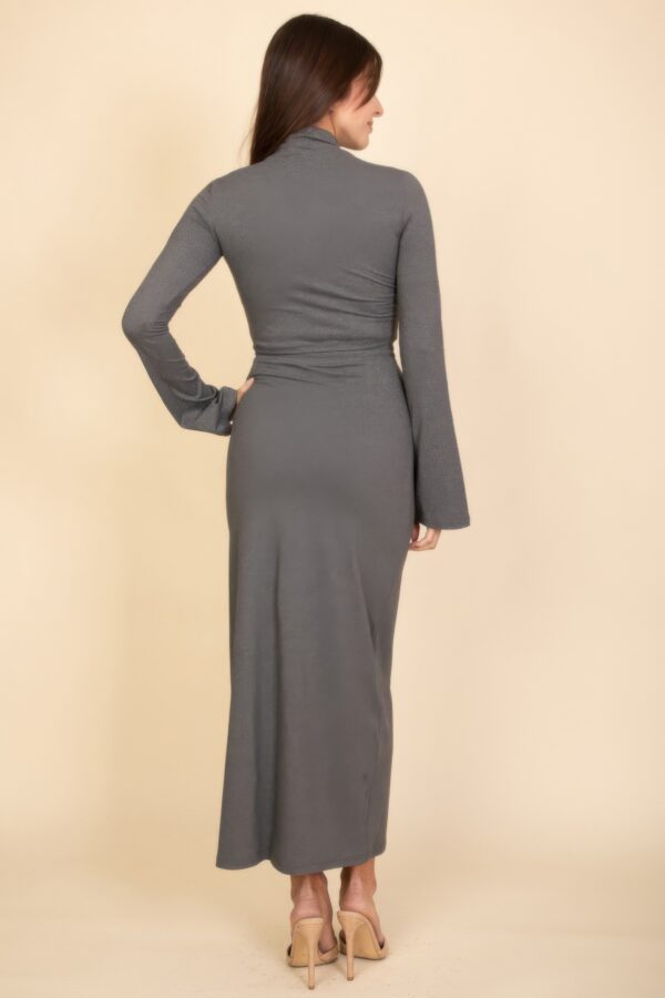 Mock Neck Bell-Sleeve Crop Top and Maxi Skirt Set